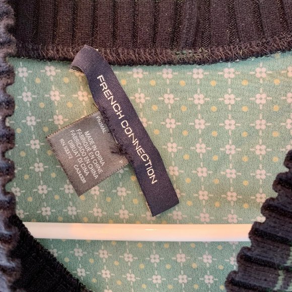 French Connection Printed Mixed-Media Top - Picture 5 of 6